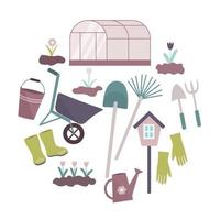 gardening tools collection vector