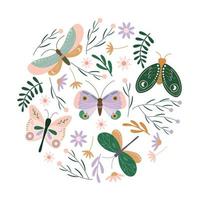 decorated butterflies set vector