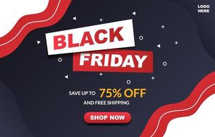 black friday sale banner template design in modern style vector