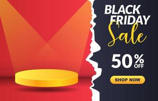 black friday sale banner template design in modern style vector