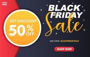 black friday sale banner template design in modern style vector