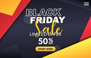 black friday sale banner template design in modern style vector