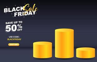 black friday sale banner template design illustration vector