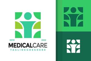 diseño de logotipo de atención médica para personas, vector de logotipos de identidad de marca, logotipo moderno, plantilla de ilustración vectorial de diseños de logotipos