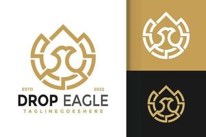 Abstract Drop Eagle Logo Design, brand identity logos vector, modern logo, Logo Designs Vector Illustration Template