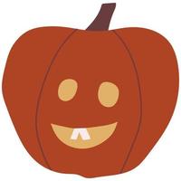 Icon of a hand drawn doodle Halloween pumpkin.Single design graphic element. vector