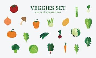 ilustración de verduras frescas vector