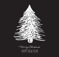 Christmas tree hand drawn illustration vector