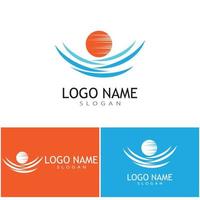 Water wave icon vector illustration design logo