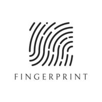 Modern human fingerprint vector logotype. Fingerprint for identity, business card, technology, digital.