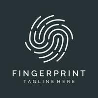 Modern human fingerprint vector logotype. Fingerprint for identity, business card, technology, digital.