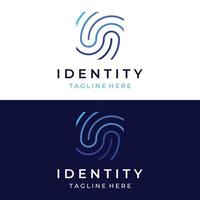 Modern human fingerprint vector logotype. Fingerprint for identity, business card, technology, digital.