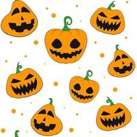 Happy Halloween. Seamless pattern with pumpkins. Consisting of collection pumpkin, accessory at Halloween. Rare pattern Halloween from seamless pumpkin. vector