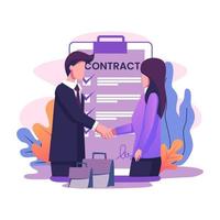 Sales contract term flat style illustration design vector