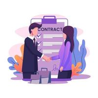 Sales contract term flat style illustration design vector