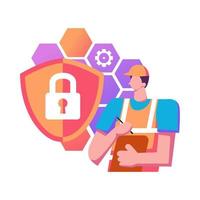 Privacy engineering flat style illustration design vector