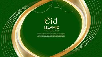 fondo de celebración de eid de color verde vector