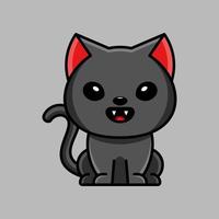 CUTE DEVIL CAT CELEBRATES HALLOWEEN vector