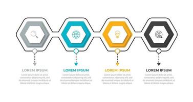 elemento de diseño infográfico de línea de tiempo y concepto de negocio de opciones numéricas con 4 pasos vector