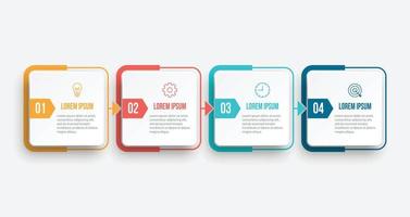 elemento de diseño infográfico de línea de tiempo y concepto de negocio de opciones numéricas con 4 pasos vector