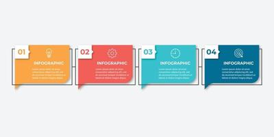 elemento de diseño infográfico webtimeline y concepto de negocio de opciones numéricas con 4 pasos vector