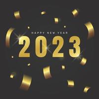 2023 happy new year with gold color. - Vector. vector