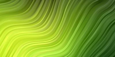 Light Green vector pattern with curved lines.