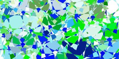 patrón de vector azul claro, verde con formas poligonales.