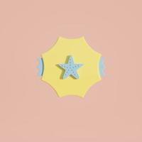 3d medal coin with starfish icon photo