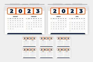 2023 modern abstract desk calendar design template vector