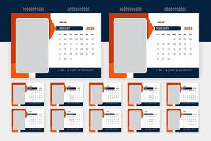 2023 modern abstract desk calendar design template vector