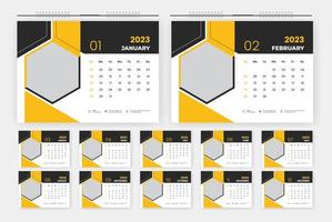 2023 modern abstract desk calendar design template vector