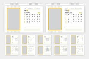 2023 modern abstract desk calendar design template vector