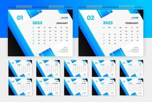 2023 modern abstract desk calendar design template vector