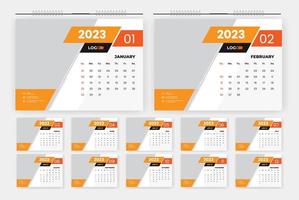 2023 modern abstract desk calendar design template vector