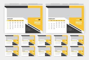 2023 modern abstract desk calendar design template vector