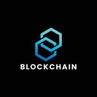modern block chain technology logo design vector