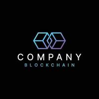 modern blockchain technology logo design vector