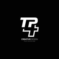 Letter T P 4 negative space branding logo vector