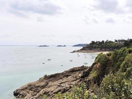 rocky coastline of English Channel, Brittany photo