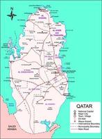 mapa de qatar, mapa de vector de alta calidad de qatar