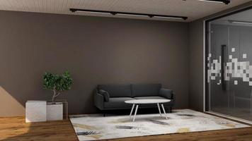 Modern living room interior design concept - comfortable relax room in 3d render photo