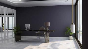 3D Render Modern office design - manager room interior wall mockup photo