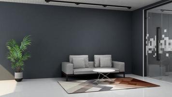 Modern living room interior design concept - comfortable relax room in 3d render photo