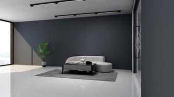 Modern living room interior design concept - comfortable relax room in 3d render photo