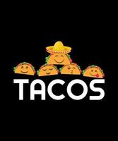 tacos ilustración logo vector camiseta diseño