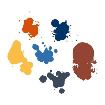 Abstract brush spot set