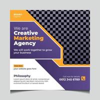 creative marketing agency social media post vector