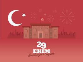 29 ekim bayrami letterign vector