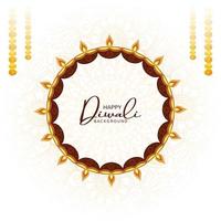 Beautiful card happy diwali celebration holiday background vector
